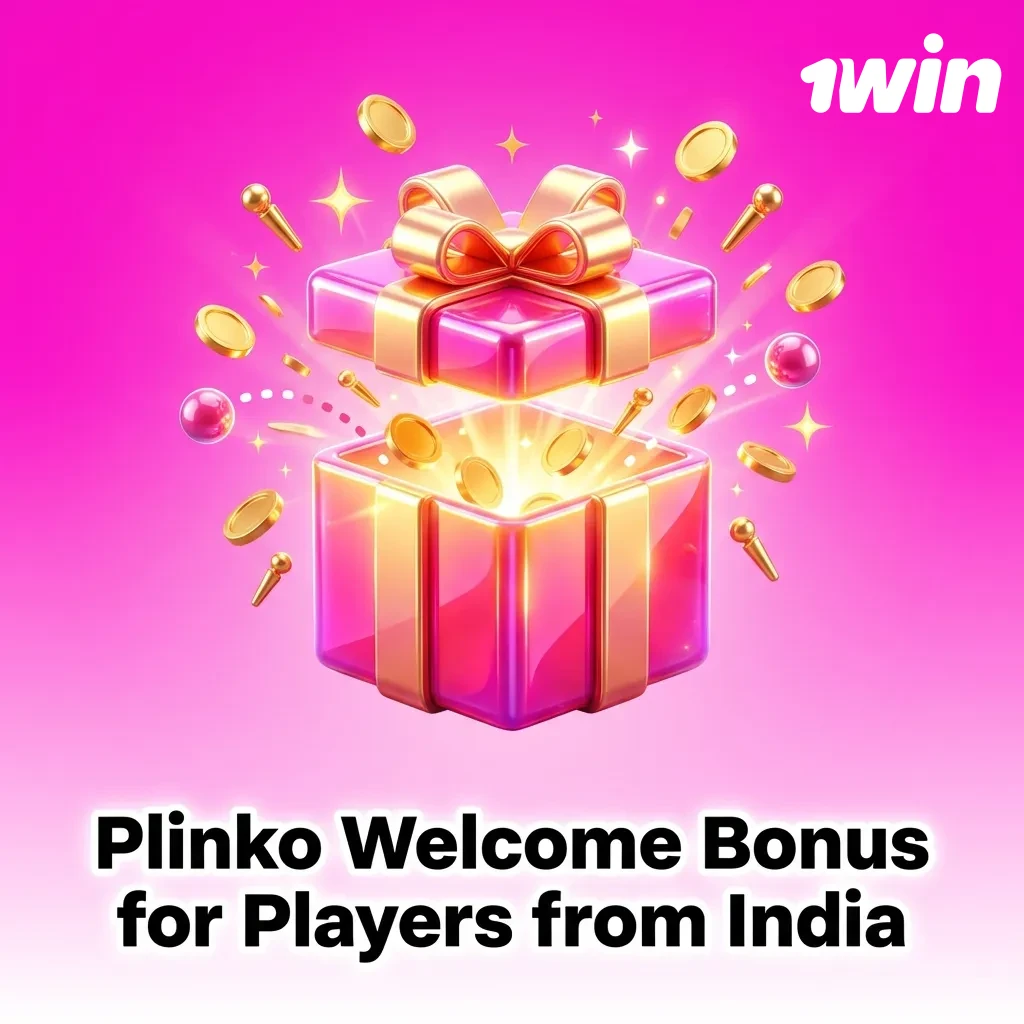 Colorful Plinko casino banner showing 500% welcome bonus up to ₹180,000 for new Indian players