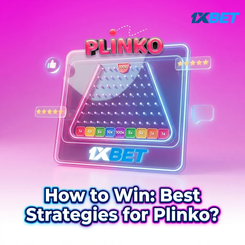 Illustrated Plinko board with falling ball, risk level options, small bet chips, and icons for bankroll, profit target, and loss limit