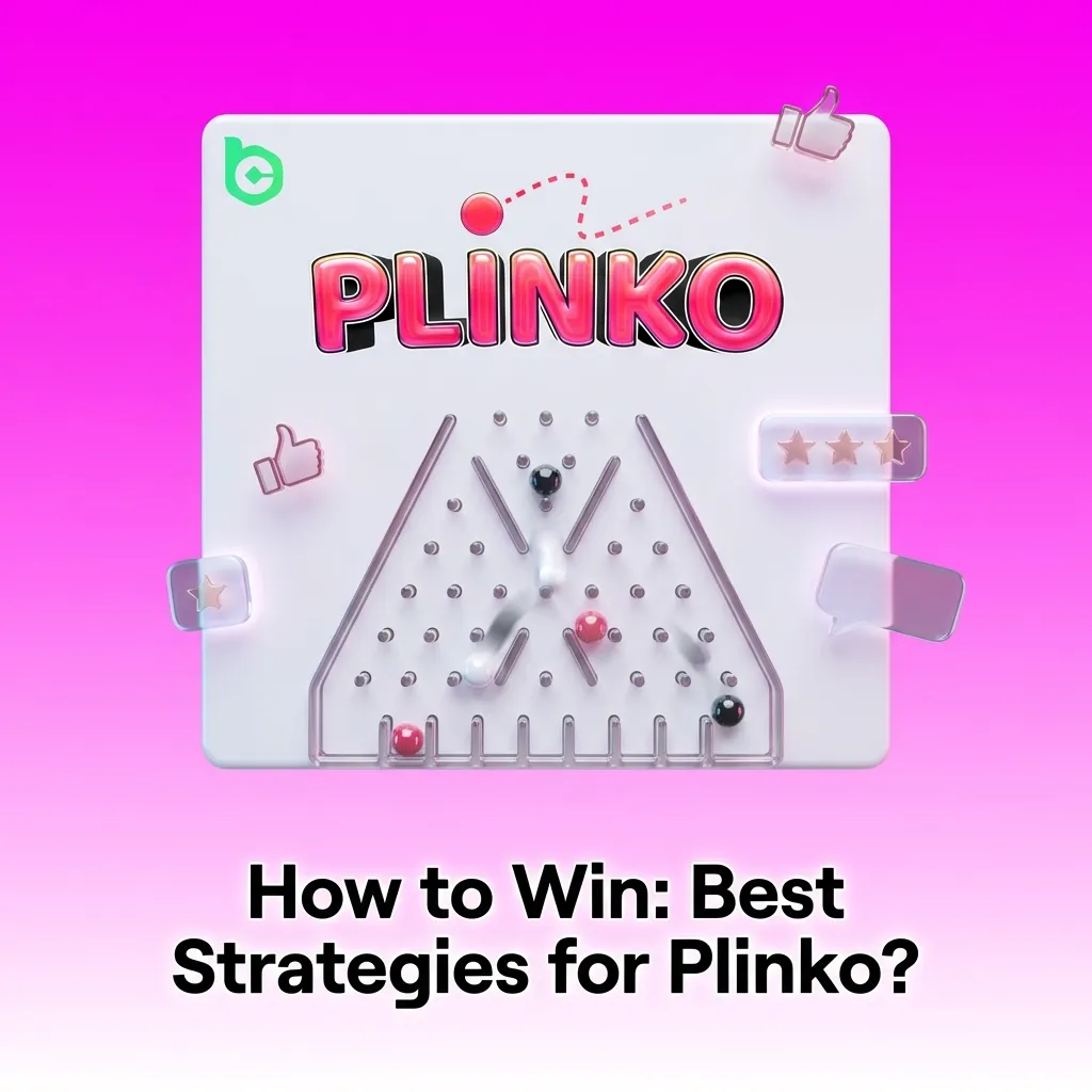 Illustrated Plinko board with falling ball and on-screen tips for risk levels, flat betting, and stop-loss profit strategy