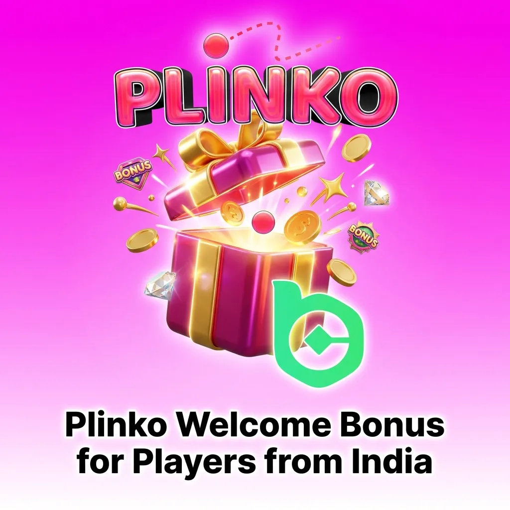 Promotional banner for Indian players showing Plinko game with 380% welcome bonus up to ₹360,000 and 400 free spins