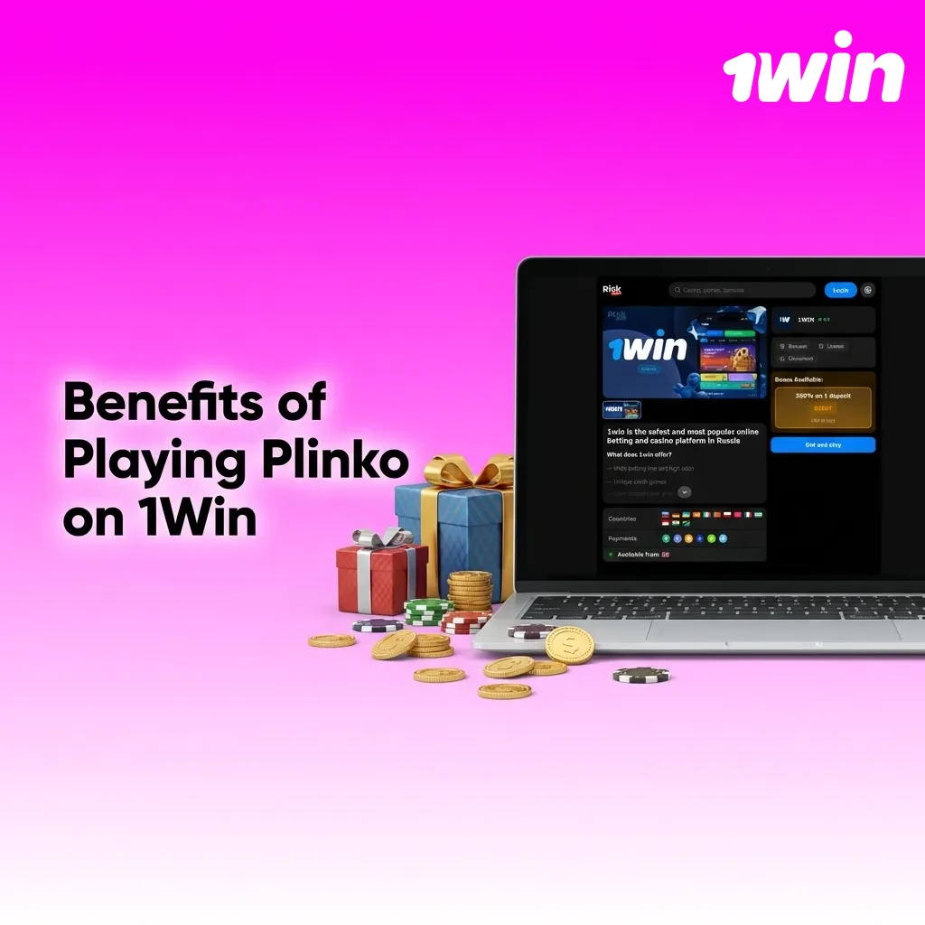 Promotional 1Win Plinko screen highlighting Indian rupee bets, high RTP, auto-bet tools, and 24/7 Hindi-English support