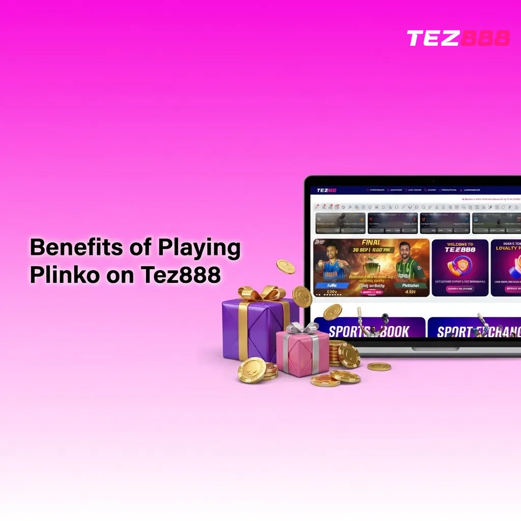 Plinko game interface on Tez888 showing betting options, live statistics, and support features for Indian players