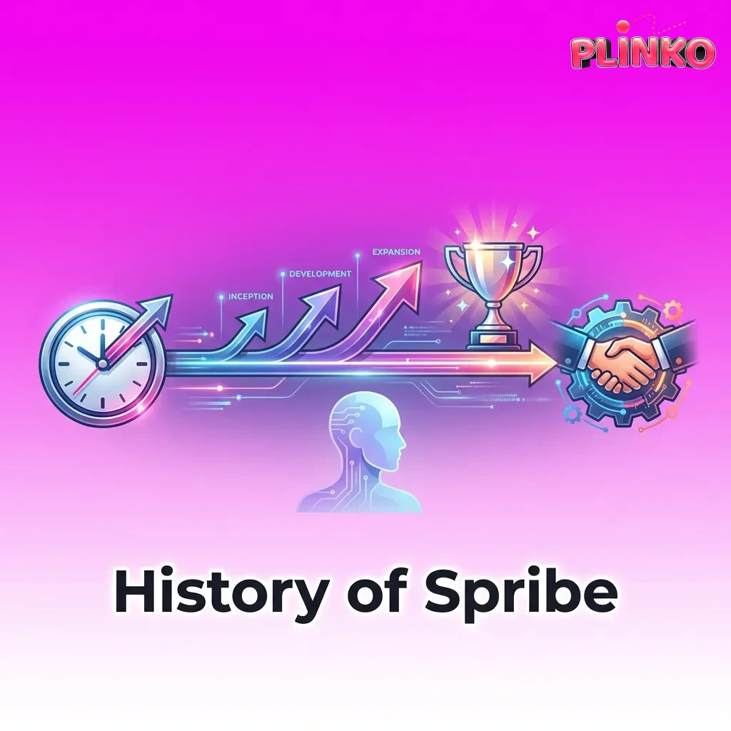 Timeline graphic of Spribe’s growth from 2018 startup to global iGaming studio with hit titles like Aviator and Plinko