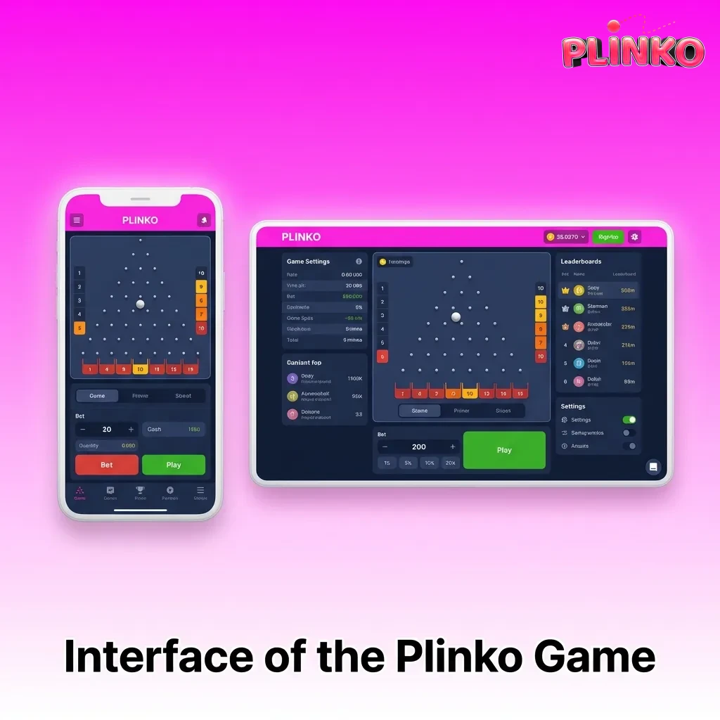 Mobile Plinko game interface with pegged board, multiplier slots, bet controls, and recent result history