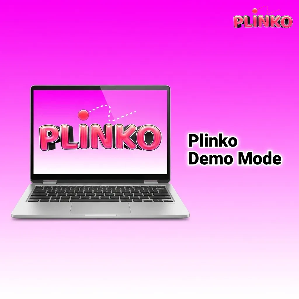 Plinko demo mode screen showing virtual credits, risk settings, and multipliers without real-money betting